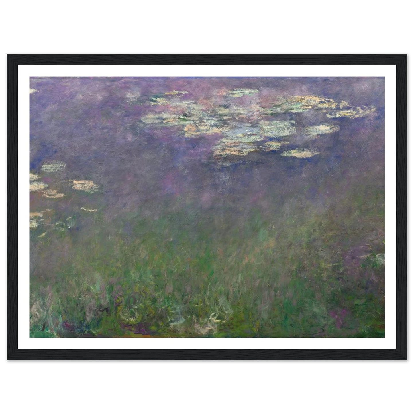 Water Lilies (Agapanthus) (c. 1915–26) Art Print | Claude Monet - Framed Poster - 30x40 cm / 12x16″ - Black frame