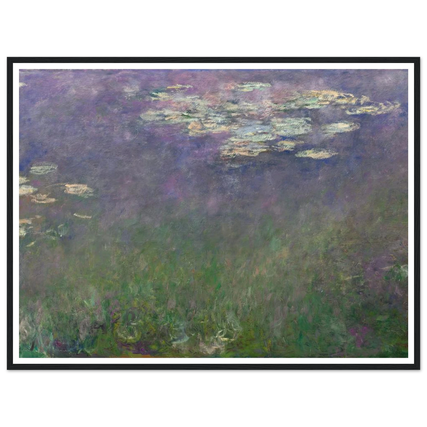 Water Lilies (Agapanthus) (c. 1915–26) Art Print | Claude Monet - Framed Poster - 30x40 cm / 12x16″ - Black frame