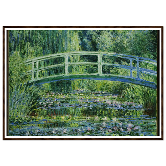 Water Lilies and Japanese Bridge (1899) Art Print | Claude Monet - Framed Poster - 30x40 cm / 12x16″ - Black frame