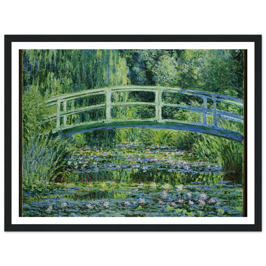 Water Lilies and Japanese Bridge (1899) Art Print | Claude Monet - Framed Poster - 30x40 cm / 12x16″ - Black frame