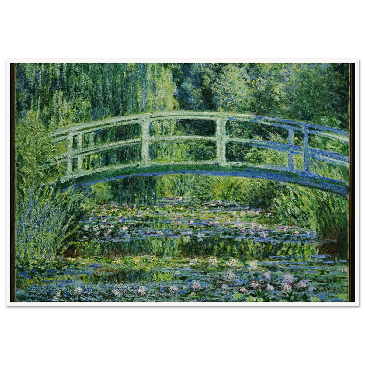 Water Lilies and Japanese Bridge (1899) Art Print | Claude Monet - Framed Poster - 30x40 cm / 12x16″ - Black frame