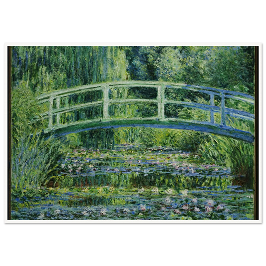 Water Lilies and Japanese Bridge (1899) Art Print | Claude Monet - Framed Poster - 30x40 cm / 12x16″ - Black frame