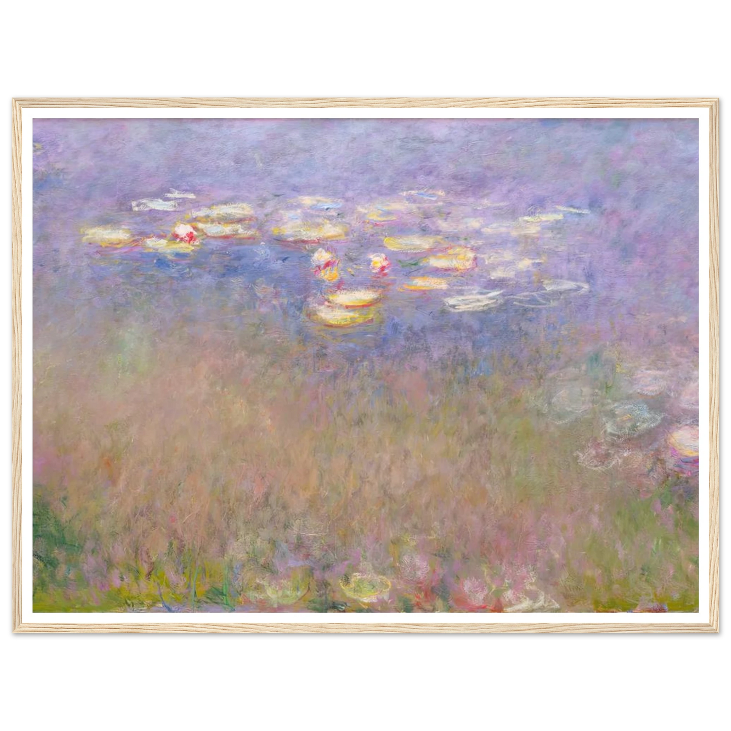 Water Lilies (c.1915–26) Art Print | Claude Monet - Framed Poster - 30x40 cm / 12x16″ - Black frame