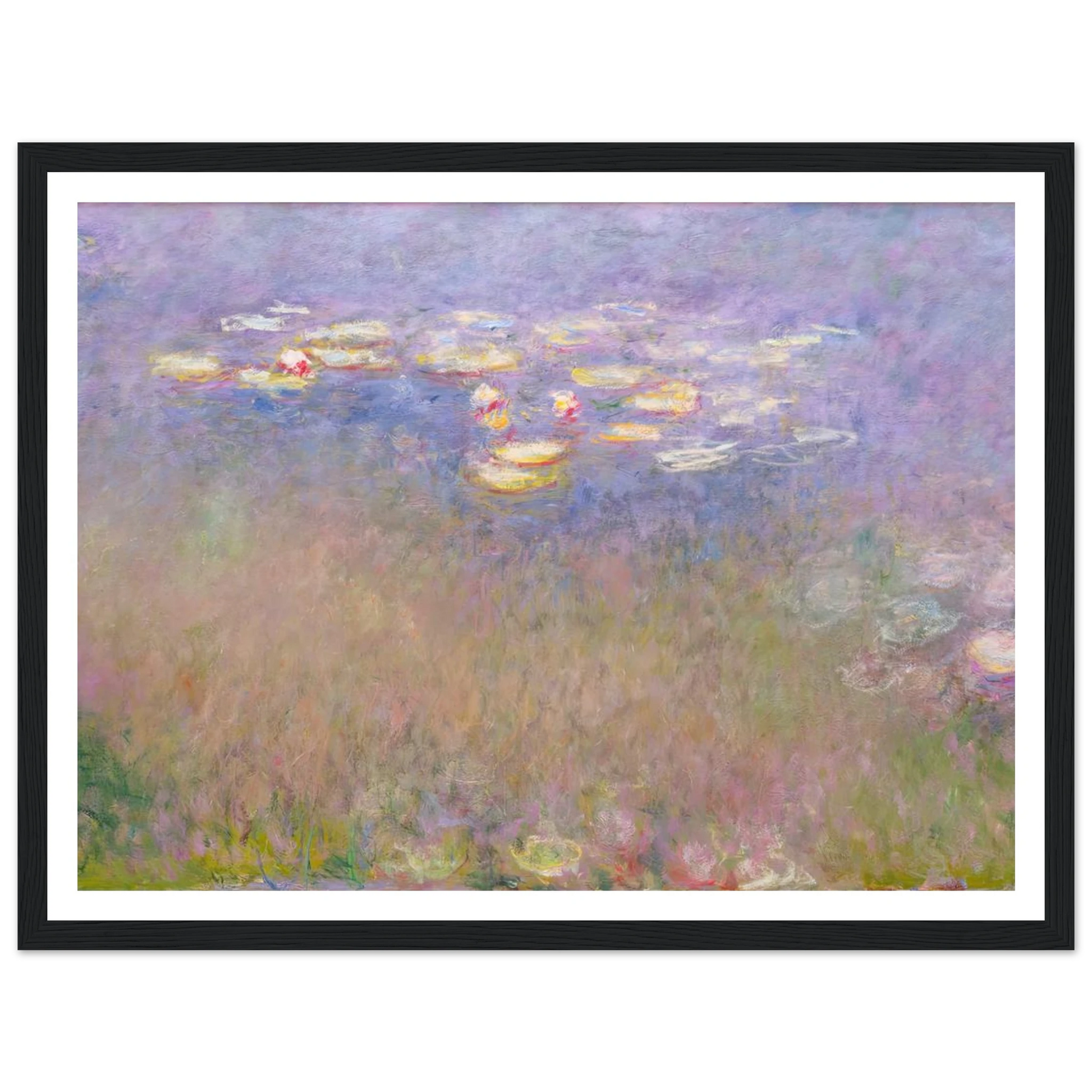 Water Lilies (c.1915–26) Art Print | Claude Monet - Framed Poster - 30x40 cm / 12x16″ - Black frame