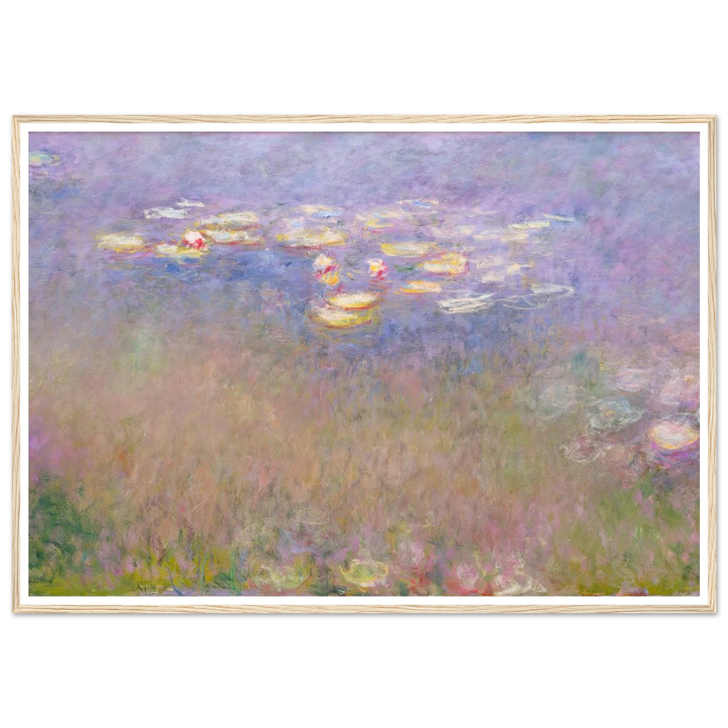 Water Lilies (c.1915–26) Art Print | Claude Monet - Framed Poster - 30x40 cm / 12x16″ - Black frame