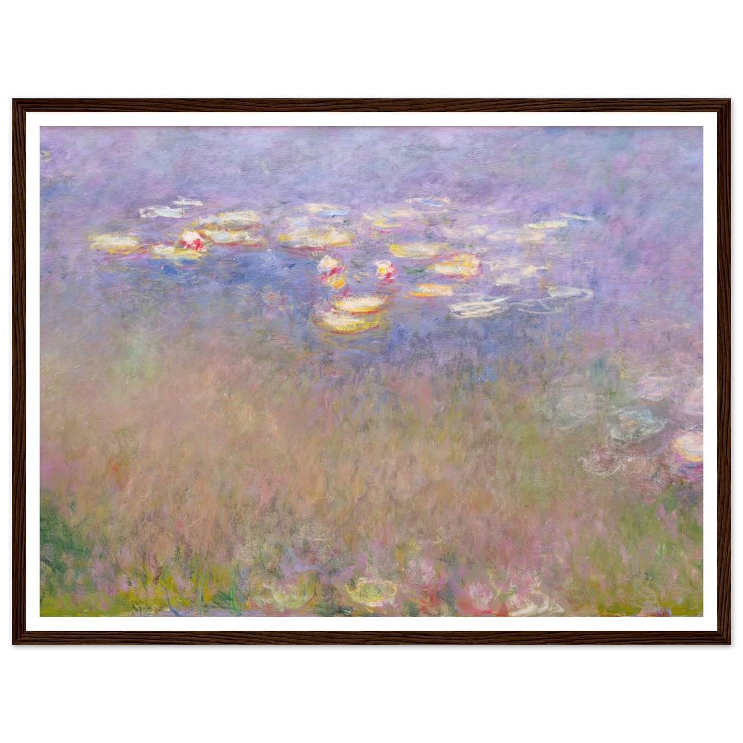 Water Lilies (c.1915–26) Art Print | Claude Monet - Framed Poster - 30x40 cm / 12x16″ - Black frame