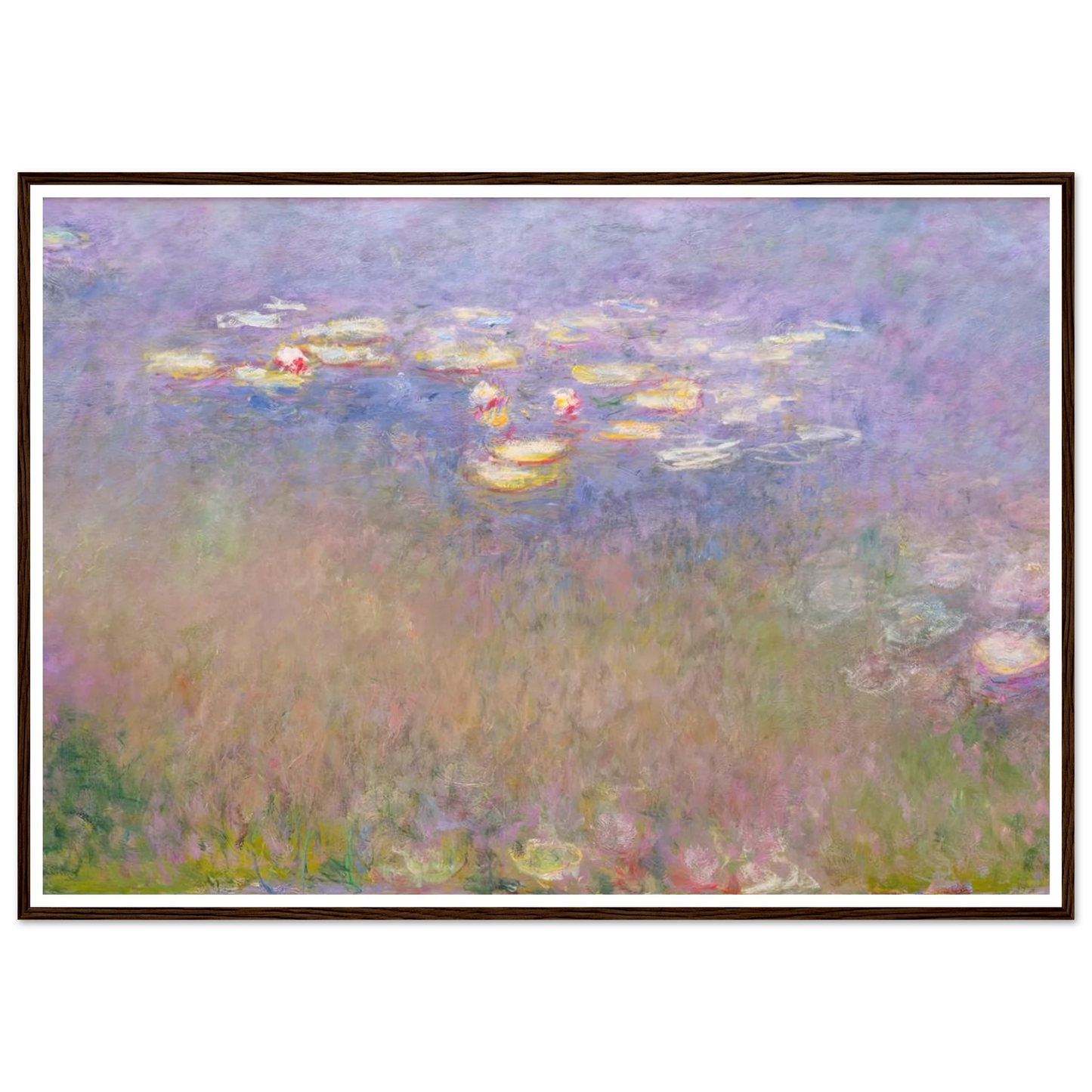Water Lilies (c.1915–26) Art Print | Claude Monet - Framed Poster - 30x40 cm / 12x16″ - Black frame