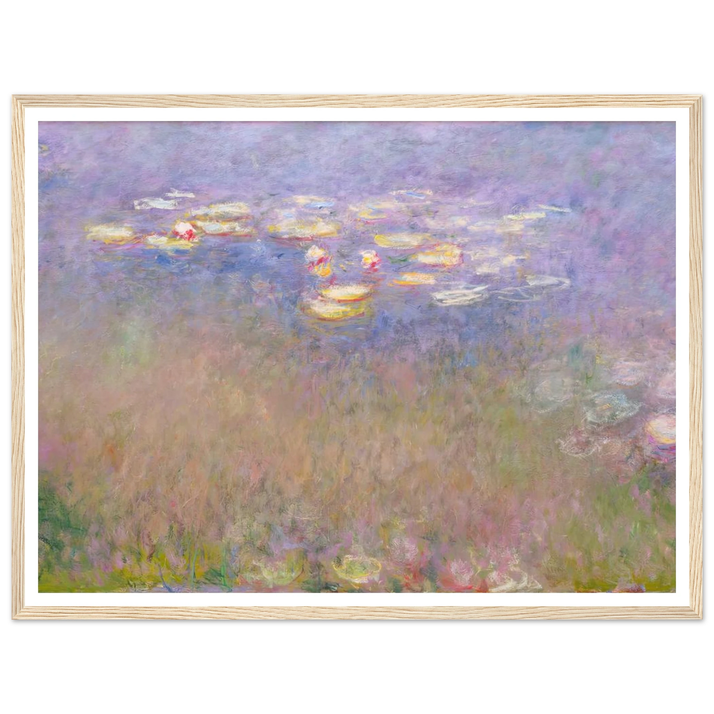 Water Lilies (c.1915–26) Art Print | Claude Monet - Framed Poster - 30x40 cm / 12x16″ - Black frame