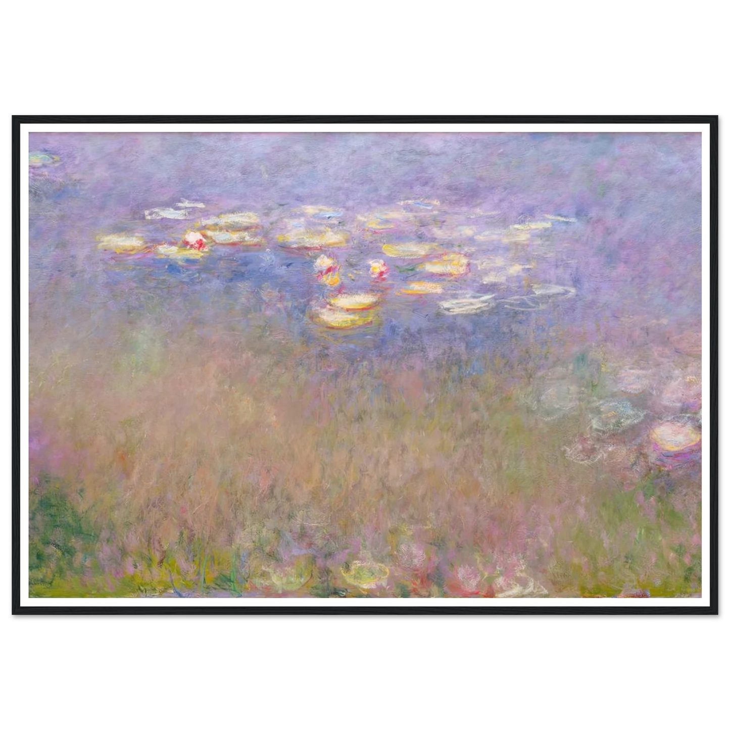 Water Lilies (c.1915–26) Art Print | Claude Monet - Framed Poster - 30x40 cm / 12x16″ - Black frame