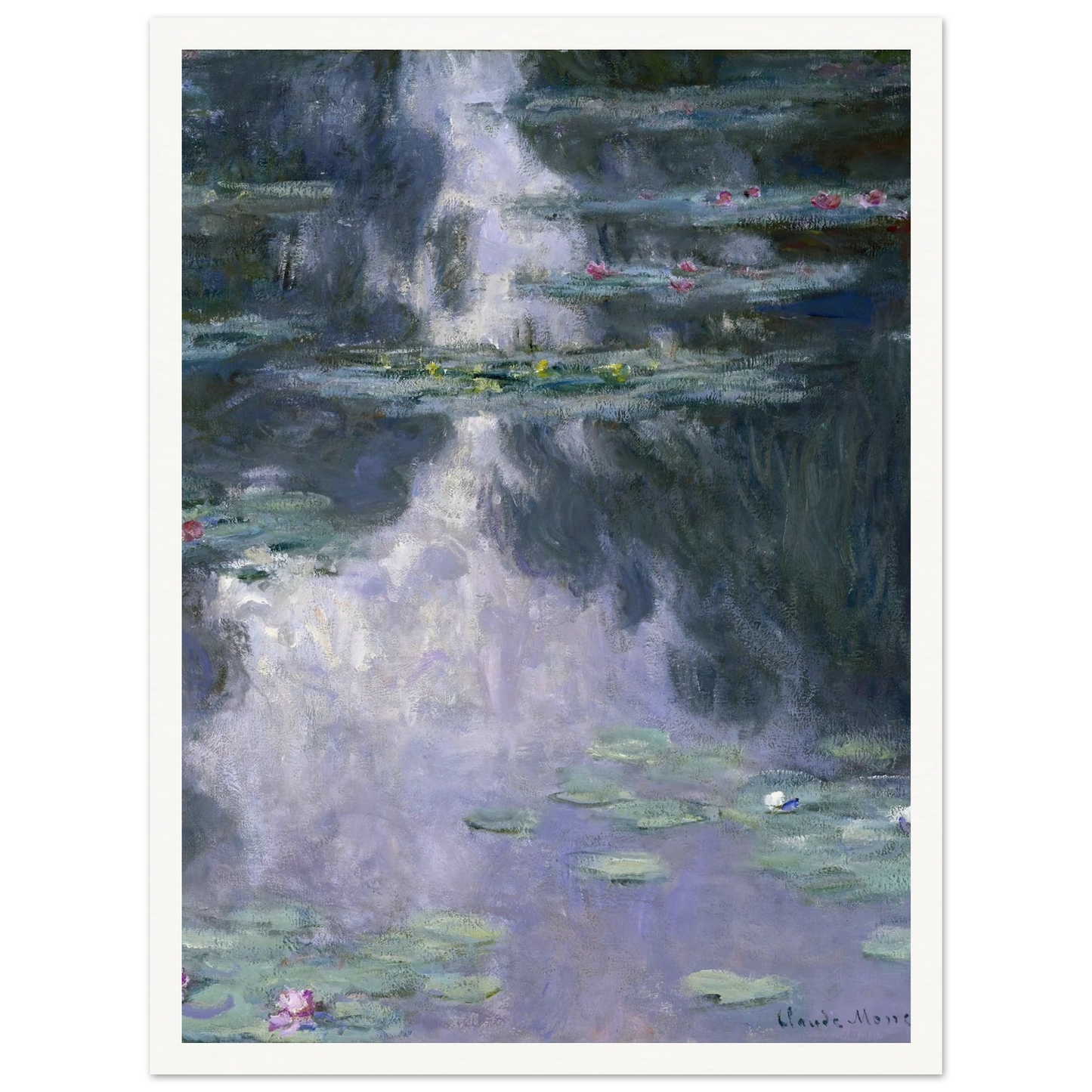 Water Lilies (Nymphéas) Art Print | Claude Monet - Framed Poster - 30x40 cm / 12x16″ - Black frame