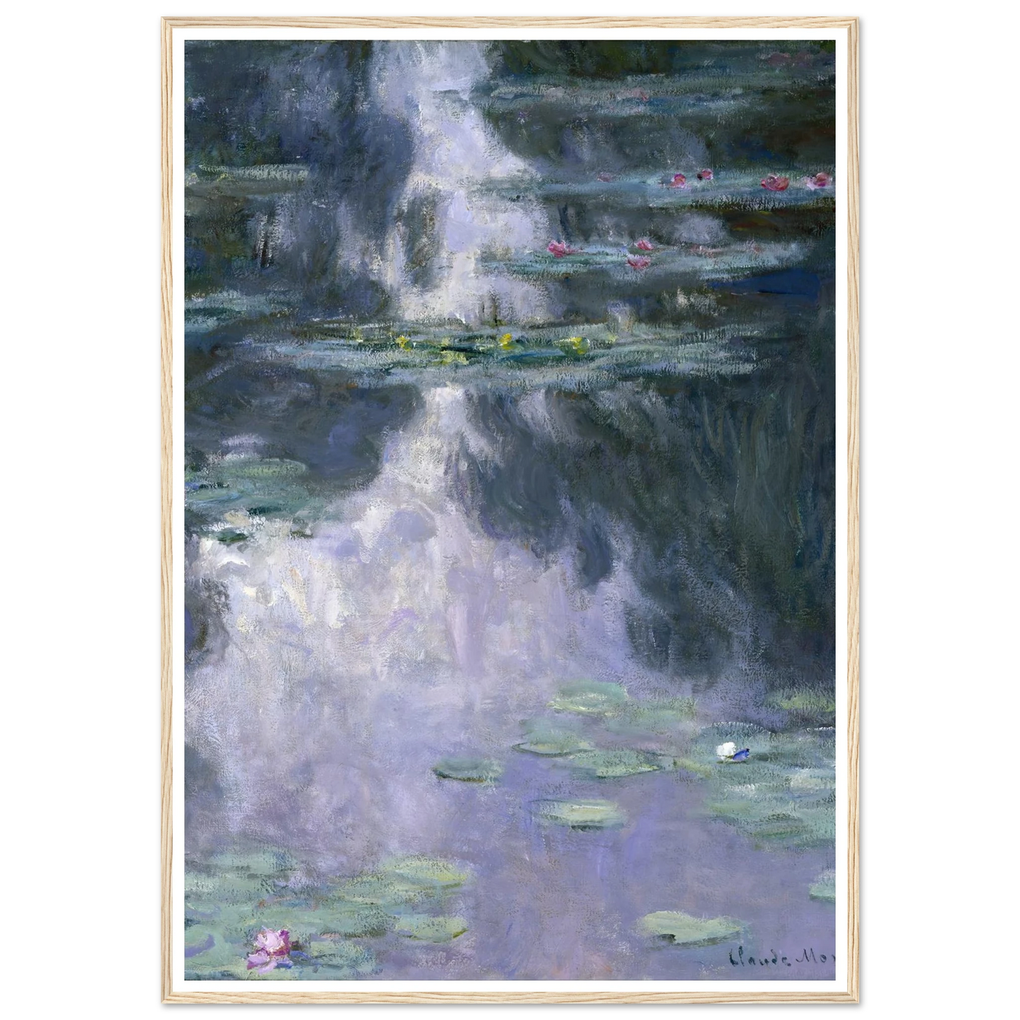 Water Lilies (Nymphéas) Art Print | Claude Monet - Framed Poster - 30x40 cm / 12x16″ - Black frame