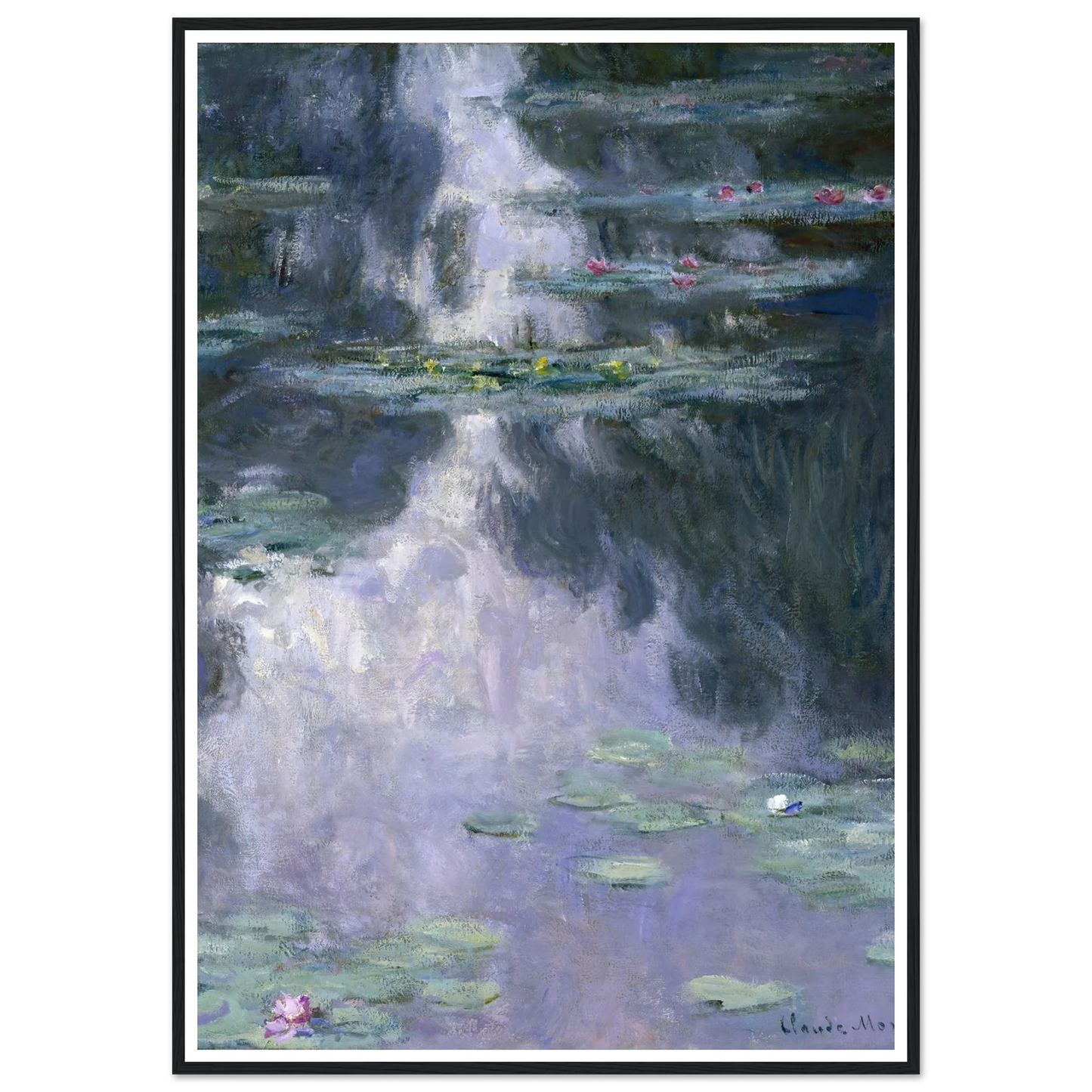 Water Lilies (Nymphéas) Art Print | Claude Monet - Framed Poster - 30x40 cm / 12x16″ - Black frame
