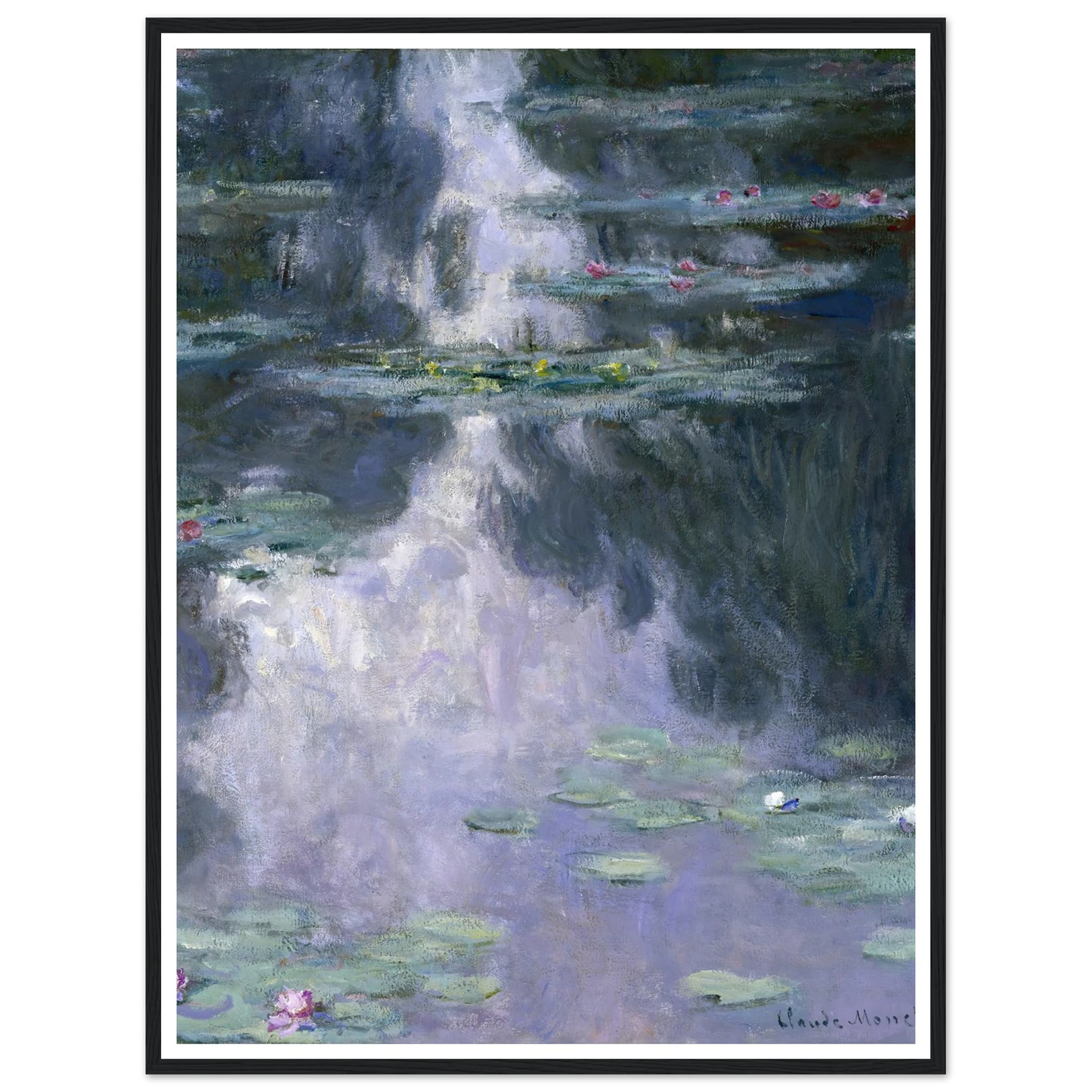 Water Lilies (Nymphéas) Art Print | Claude Monet - Framed Poster - 30x40 cm / 12x16″ - Black frame