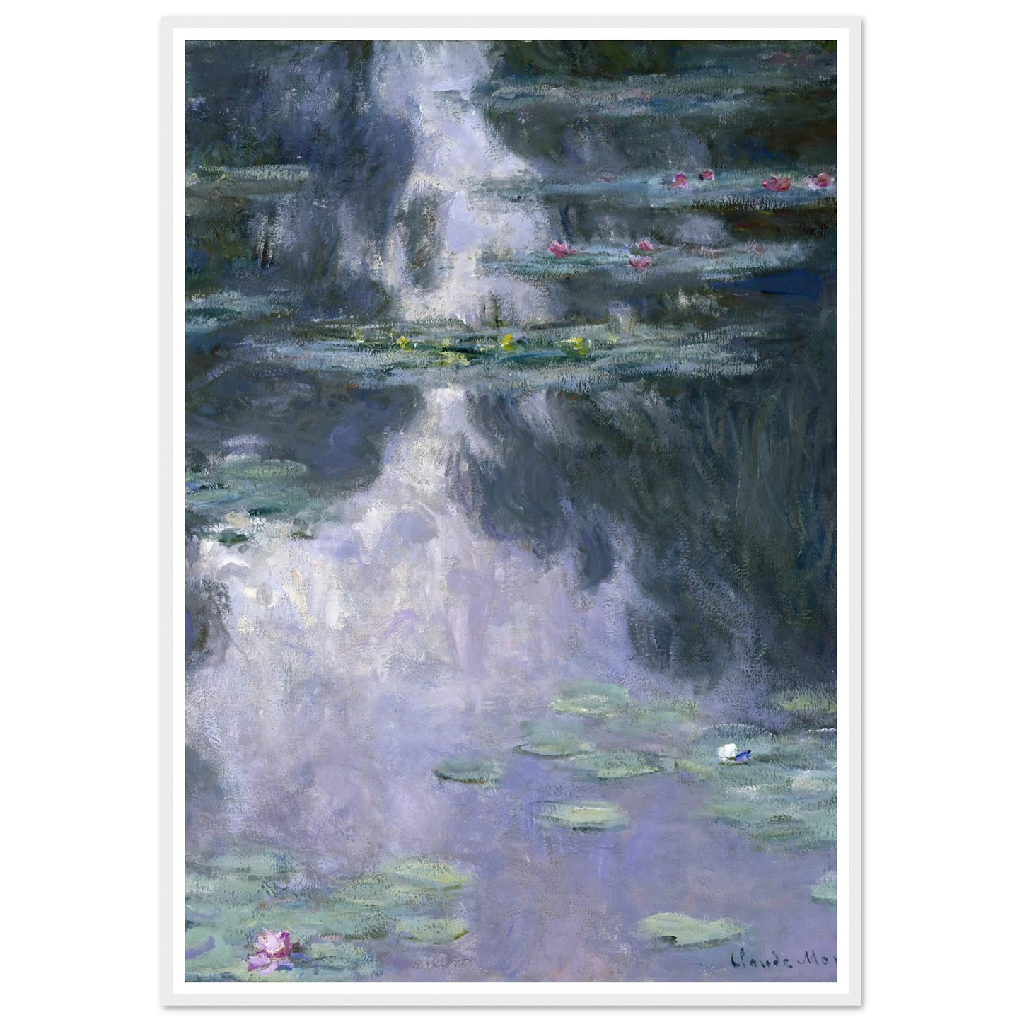 Water Lilies (Nymphéas) Art Print | Claude Monet - Framed Poster - 30x40 cm / 12x16″ - Black frame