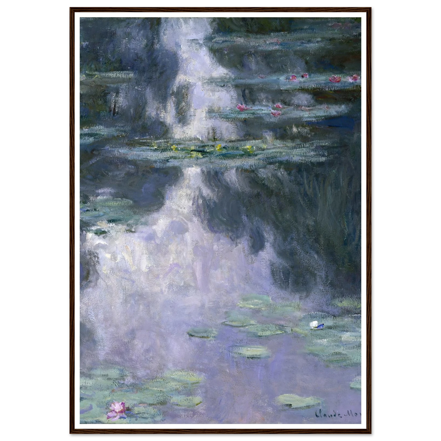 Water Lilies (Nymphéas) Art Print | Claude Monet - Framed Poster - 30x40 cm / 12x16″ - Black frame