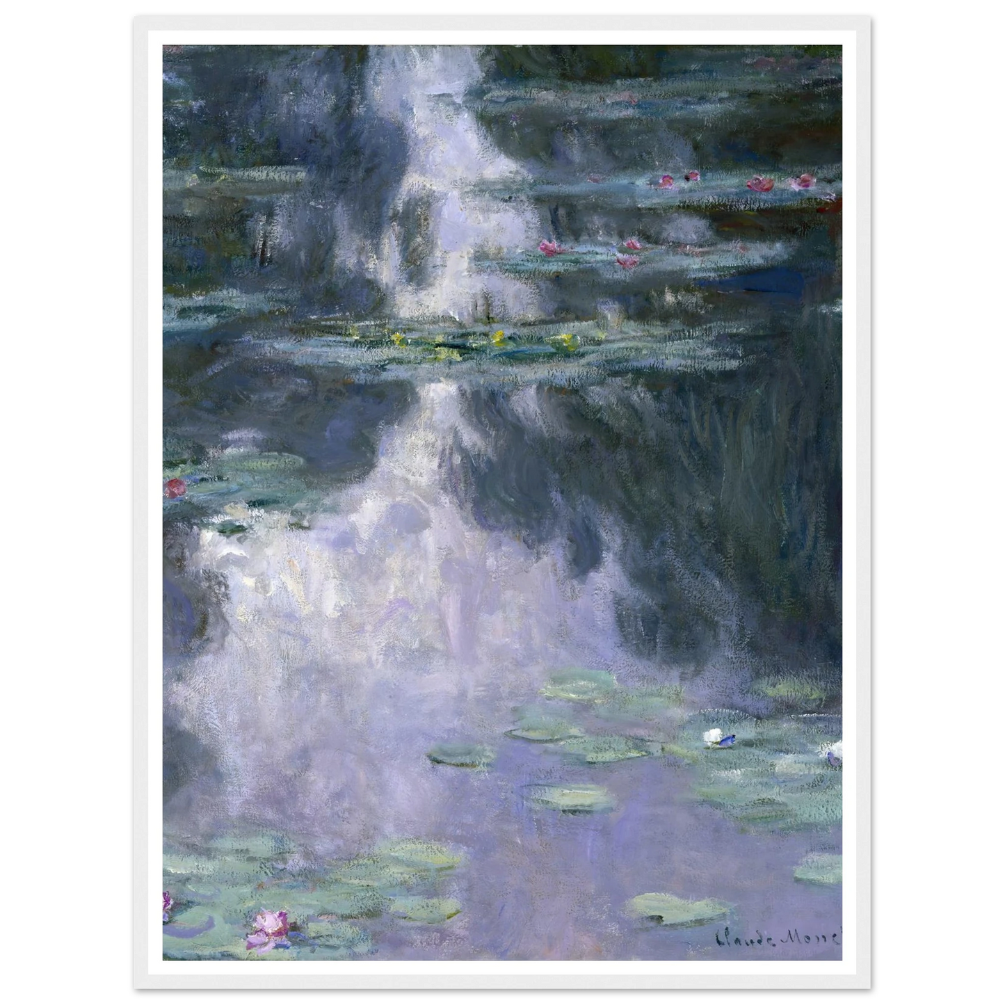 Water Lilies (Nymphéas) Art Print | Claude Monet - Framed Poster - 30x40 cm / 12x16″ - Black frame