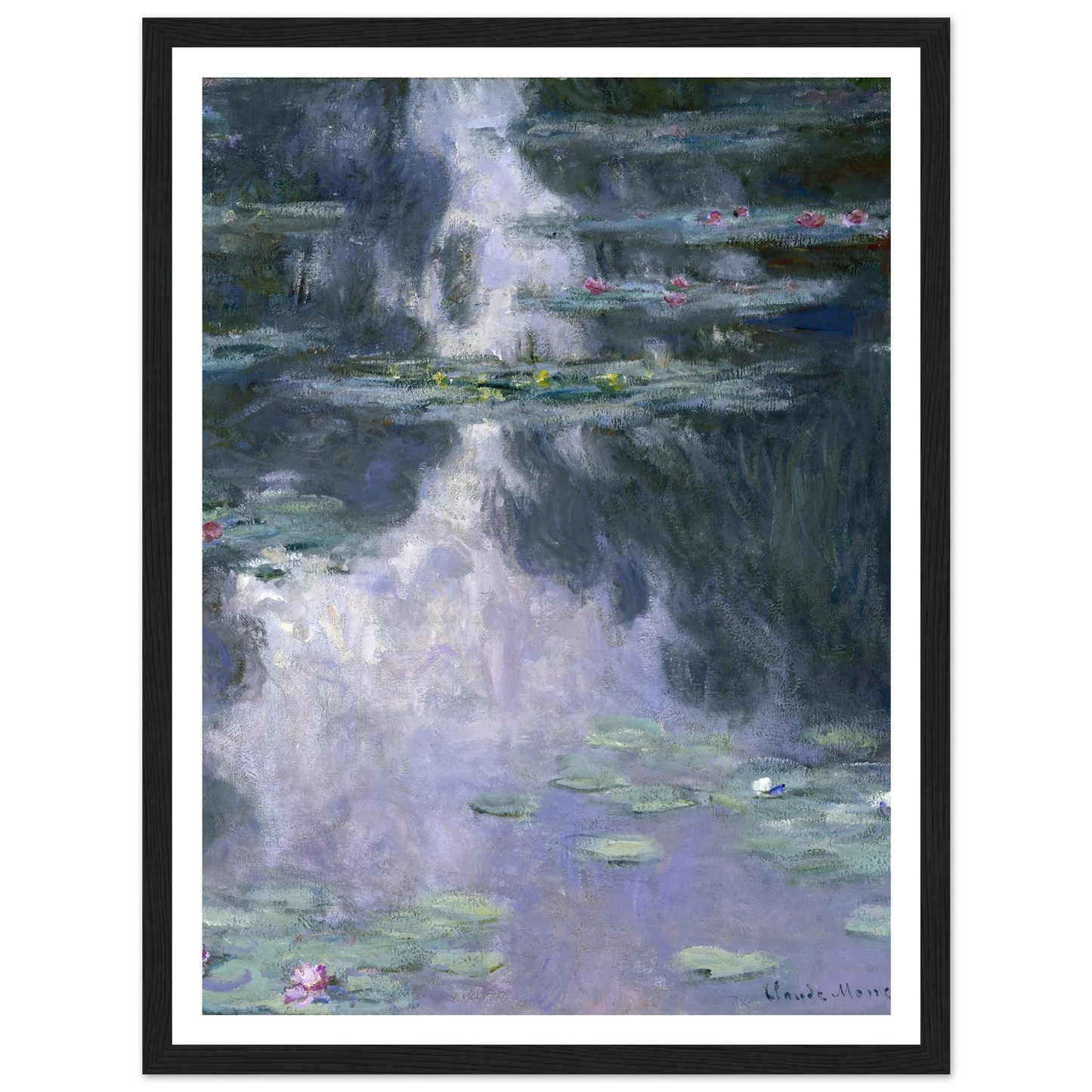 Water Lilies (Nymphéas) Art Print | Claude Monet - Framed Poster - 30x40 cm / 12x16″ - Black frame