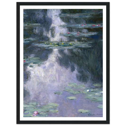 Water Lilies (Nymphéas) Art Print | Claude Monet - Framed Poster - 30x40 cm / 12x16″ - Black frame