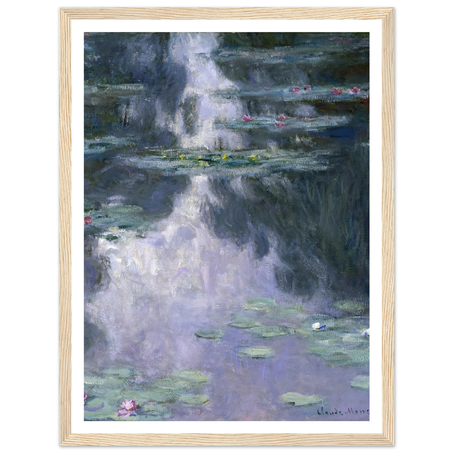 Water Lilies (Nymphéas) Art Print | Claude Monet - Framed Poster - 30x40 cm / 12x16″ - Black frame
