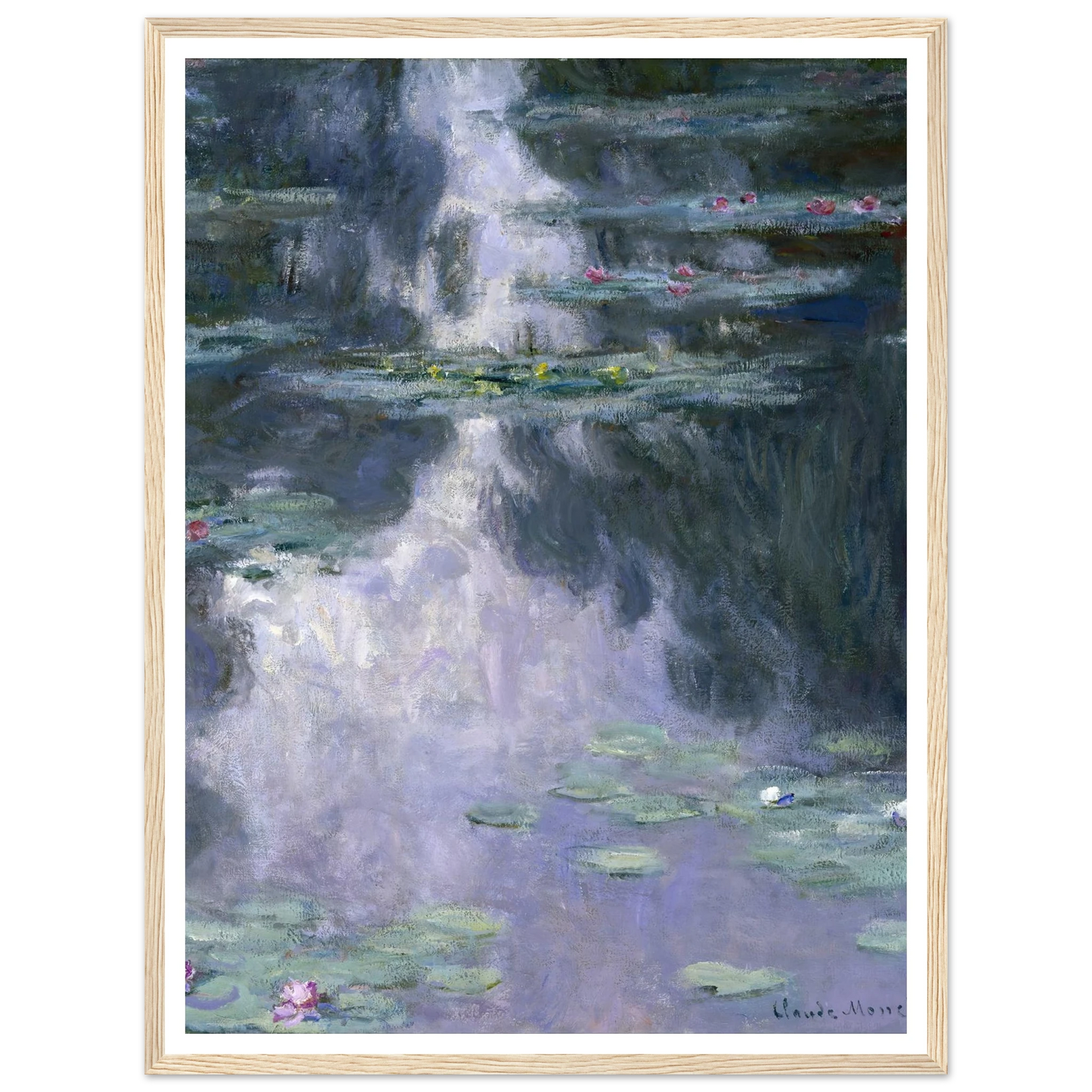 Water Lilies (Nymphéas) Art Print | Claude Monet - Framed Poster - 30x40 cm / 12x16″ - Black frame