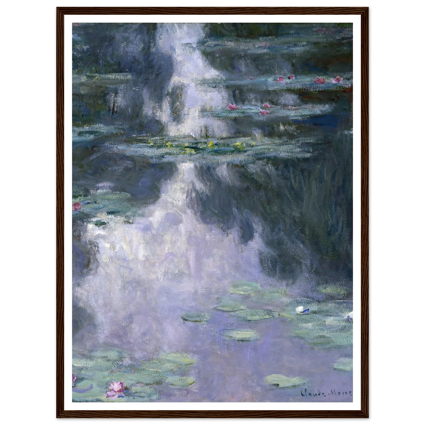 Water Lilies (Nymphéas) Art Print | Claude Monet - Framed Poster - 30x40 cm / 12x16″ - Black frame