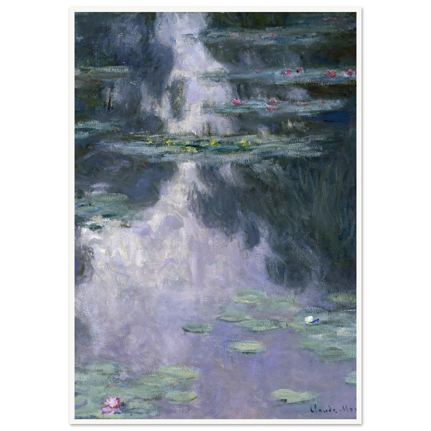 Water Lilies (Nymphéas) Art Print | Claude Monet - Framed Poster - 30x40 cm / 12x16″ - Black frame