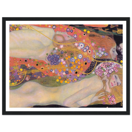Water Serpents II (1907) Art Print | Gustav Klimt - Framed Poster - 30x40 cm / 12x16″ - Black frame