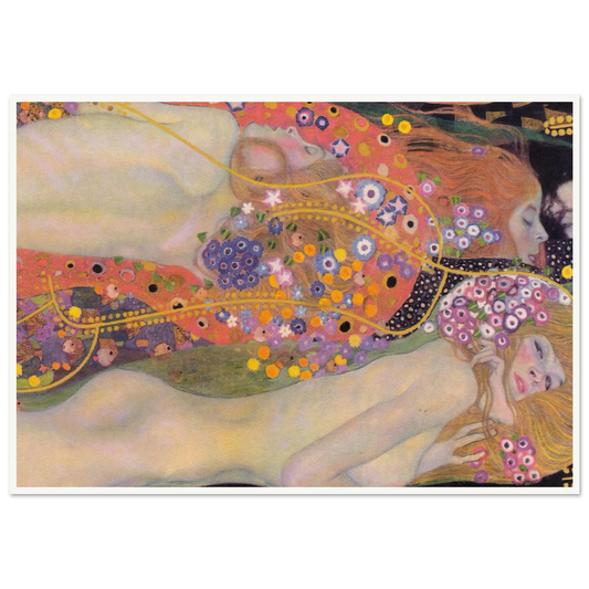 Water Serpents II (1907) Art Print | Gustav Klimt - Framed Poster - 30x40 cm / 12x16″ - Black frame