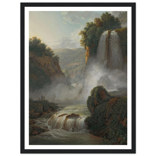 Waterfall near Tivoli (1805) Art Print | Peter Birmann - Framed Poster - 30x40 cm / 12x16″ - Black frame