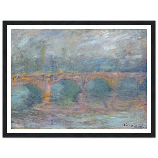 Waterloo Bridge, London at Sunset (1904) Art Print | Claude Monet - Framed Poster - 30x40 cm / 12x16″ - Black frame