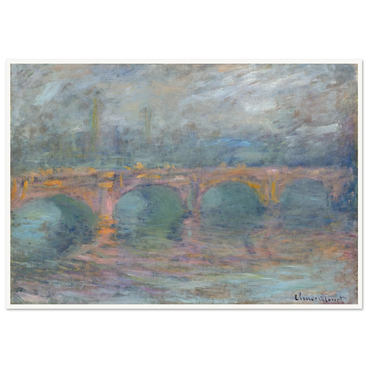 Waterloo Bridge, London at Sunset (1904) Art Print | Claude Monet - Framed Poster - 30x40 cm / 12x16″ - Black frame