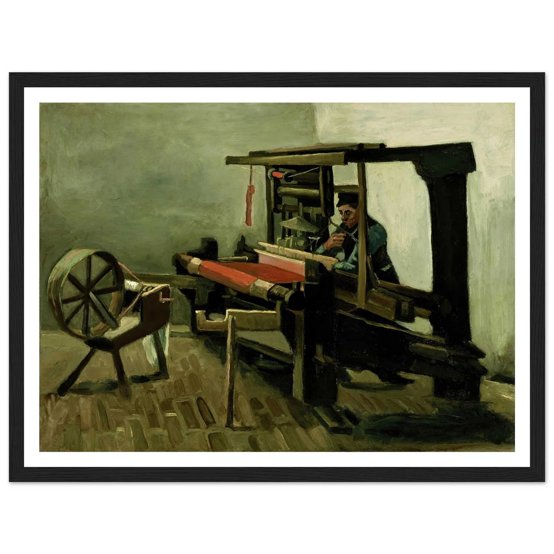 Weaver (1884) Art Print | Vincent van Gogh - Framed Poster - 30x40 cm / 12x16″ - Black frame