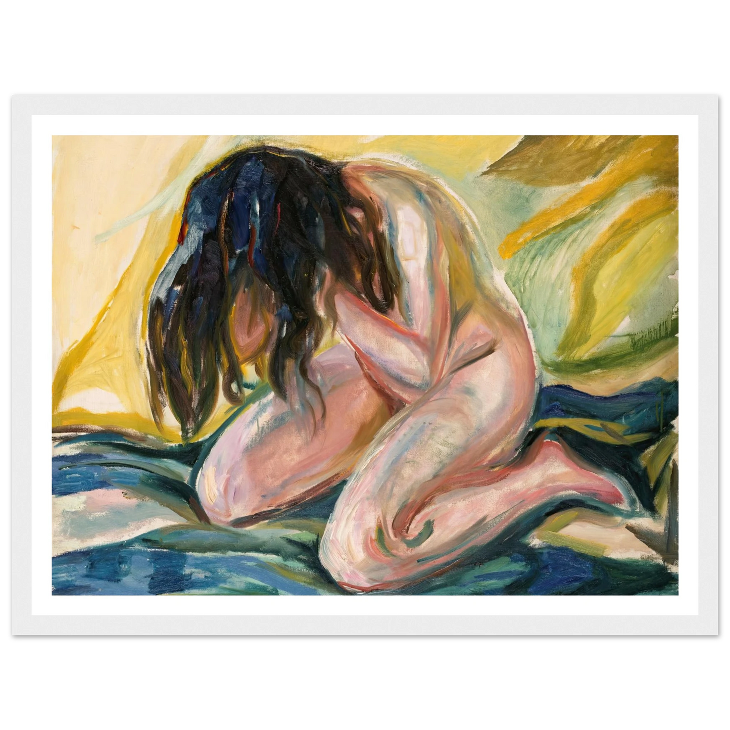 Weeping Nude (1919) Art Print | Edvard Munch - Framed Poster - 30x40 cm / 12x16″ - Black frame