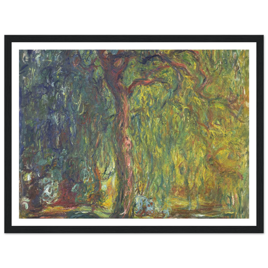 Weeping Willow (1918–19) Art Print | Claude Monet - Framed Poster - 30x40 cm / 12x16″ - Black frame
