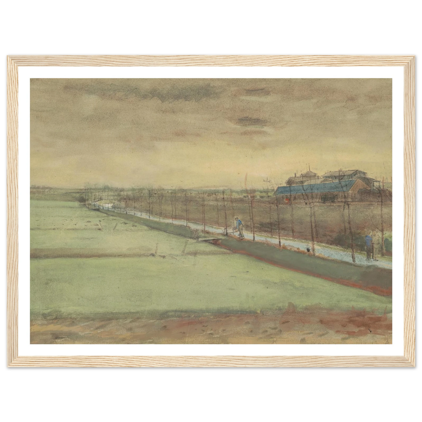 Weilanden bij Rijswijk en de Schenkweg (1882) Art Print | Vincent van Gogh - Framed Poster - 30x40 cm / 12x16″ - Black frame