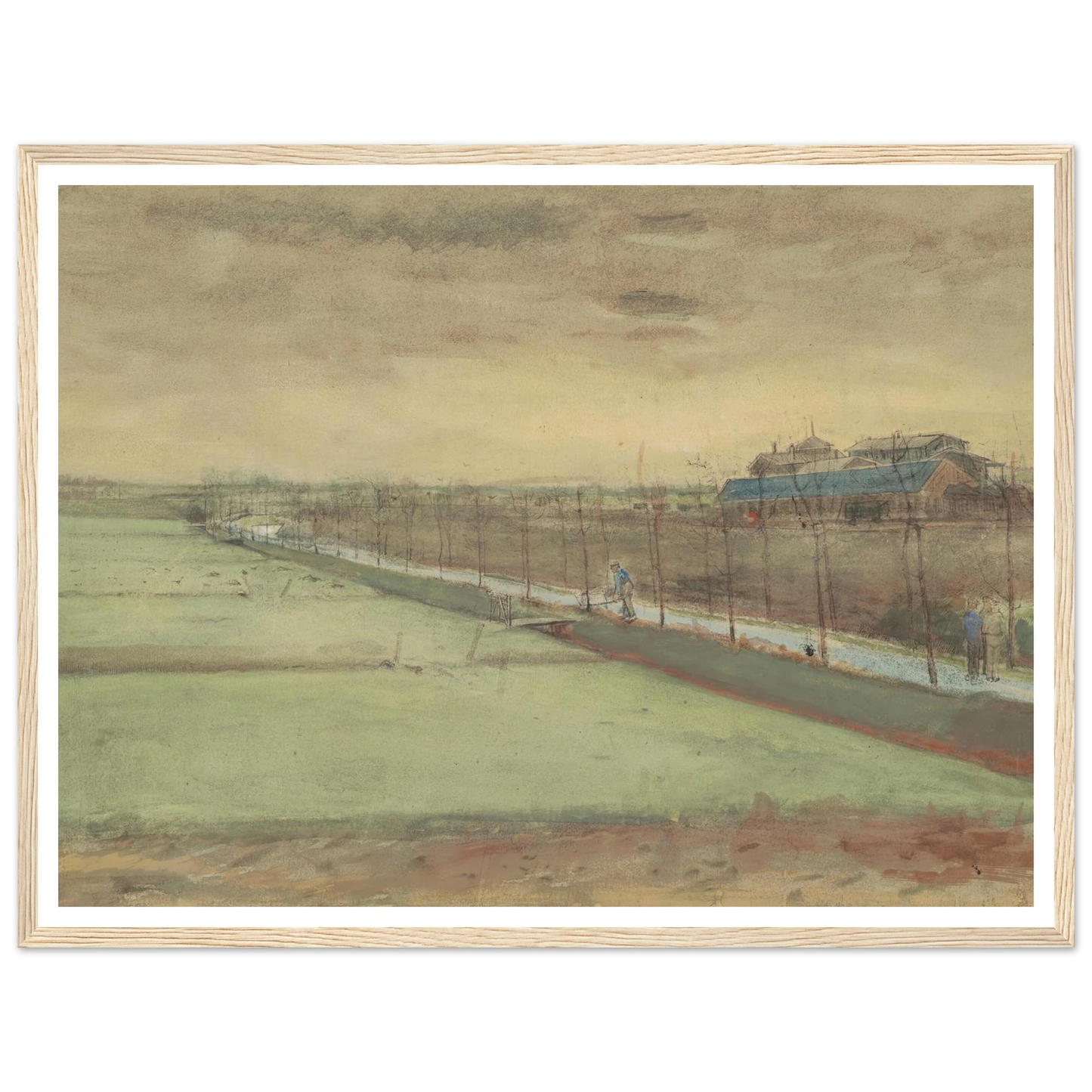 Weilanden bij Rijswijk en de Schenkweg (1882) Art Print | Vincent van Gogh - Framed Poster - 30x40 cm / 12x16″ - Black frame
