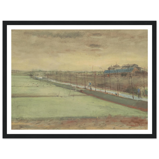 Weilanden bij Rijswijk en de Schenkweg (1882) Art Print | Vincent van Gogh - Framed Poster - 30x40 cm / 12x16″ - Black frame