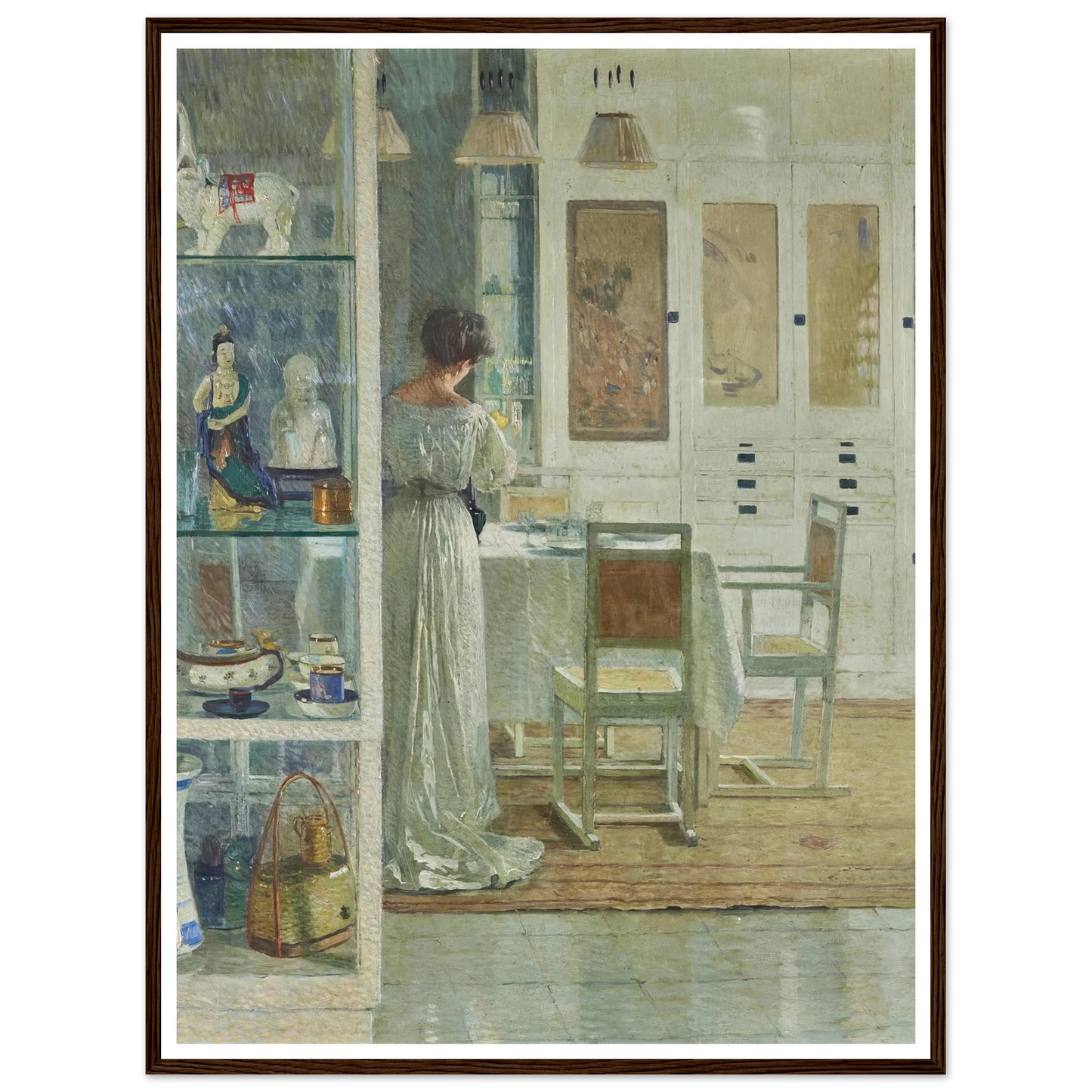Weißes Interieur (White Interior) (1905) Art Print | Carl Moll - Framed Poster - 30x40 cm / 12x16″ - Black frame