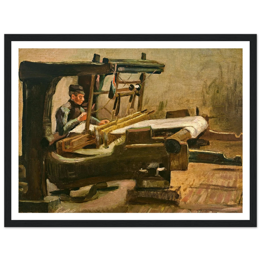 Wever naar rechts gekeerd (Weaver Facing Right) (1884) Art Print | Vincent van Gogh - Framed Poster - 30x40 cm / 12x16″ - Black frame