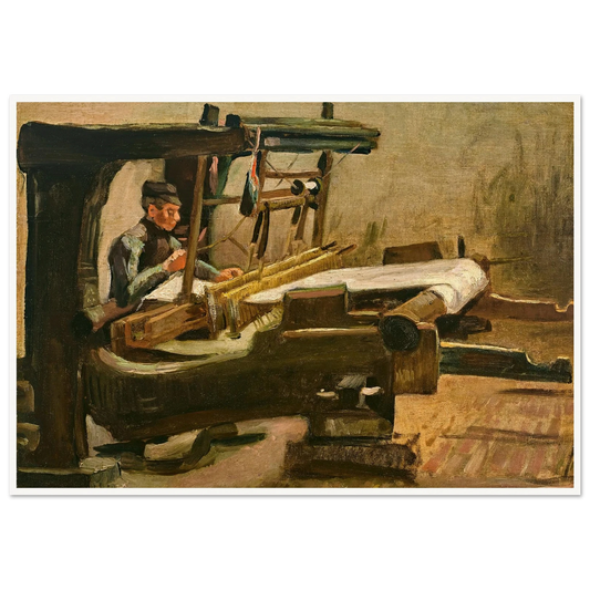 Wever naar rechts gekeerd (Weaver Facing Right) (1884) Art Print | Vincent van Gogh - Framed Poster - 30x40 cm / 12x16″ - Black frame