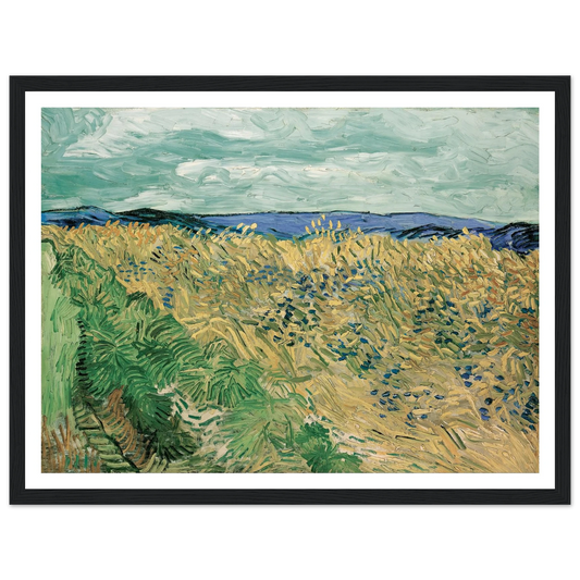 Wheatfield With Cornflowers (1890) Art Print | Vincent van Gogh - Framed Poster - 30x40 cm / 12x16″ - Black frame