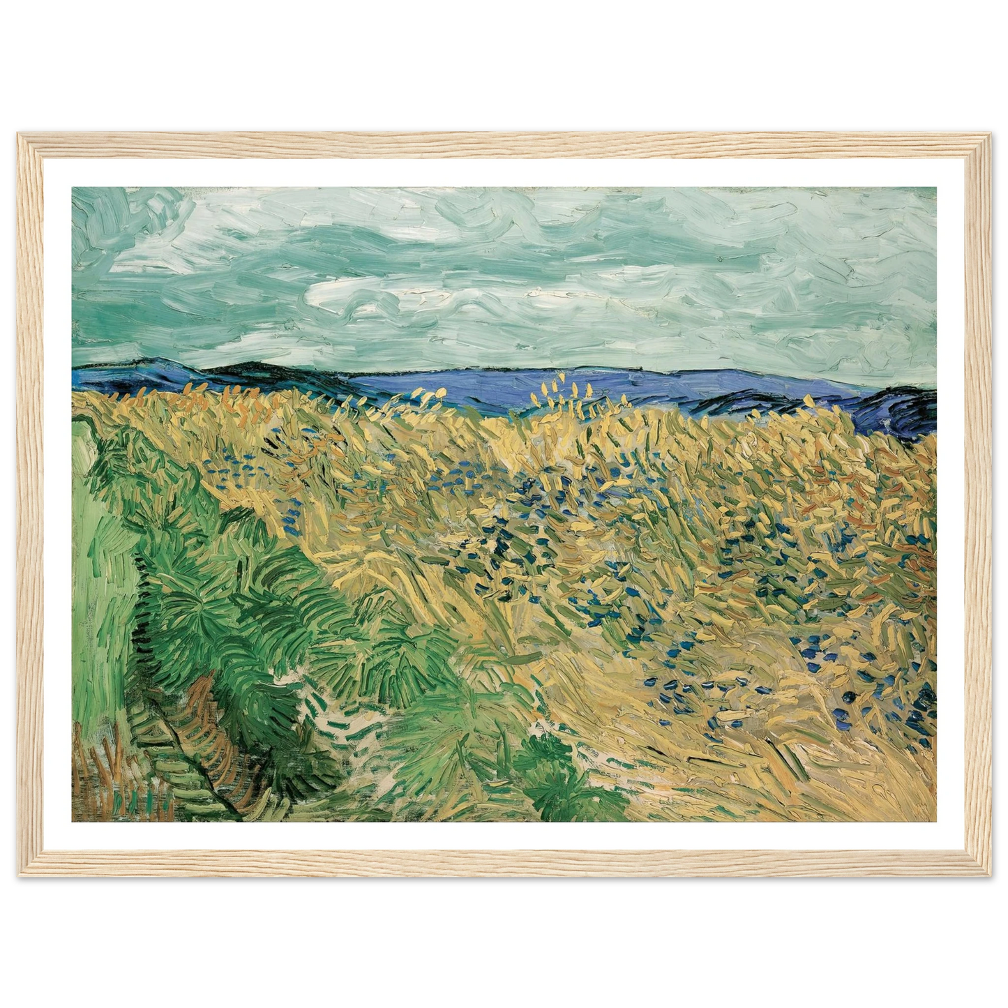 Wheatfield With Cornflowers (1890) Art Print | Vincent van Gogh - Framed Poster - 30x40 cm / 12x16″ - Black frame