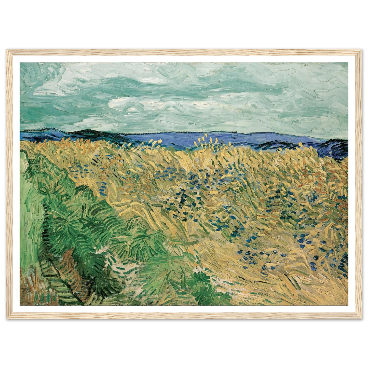 Wheatfield With Cornflowers (1890) Art Print | Vincent van Gogh - Framed Poster - 30x40 cm / 12x16″ - Black frame