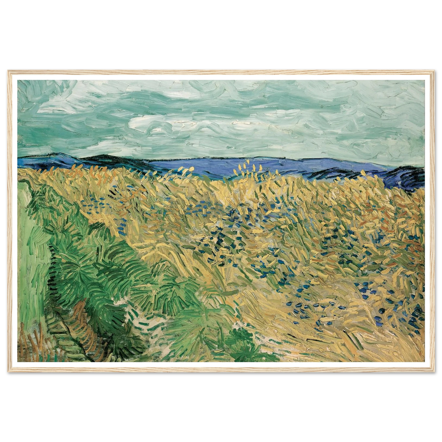 Wheatfield With Cornflowers (1890) Art Print | Vincent van Gogh - Framed Poster - 30x40 cm / 12x16″ - Black frame