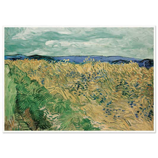 Wheatfield With Cornflowers (1890) Art Print | Vincent van Gogh - Framed Poster - 30x40 cm / 12x16″ - Black frame