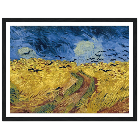 Wheatfield with Crows (1890) Art Print | Vincent van Gogh - Framed Poster - 30x40 cm / 12x16″ - Black frame