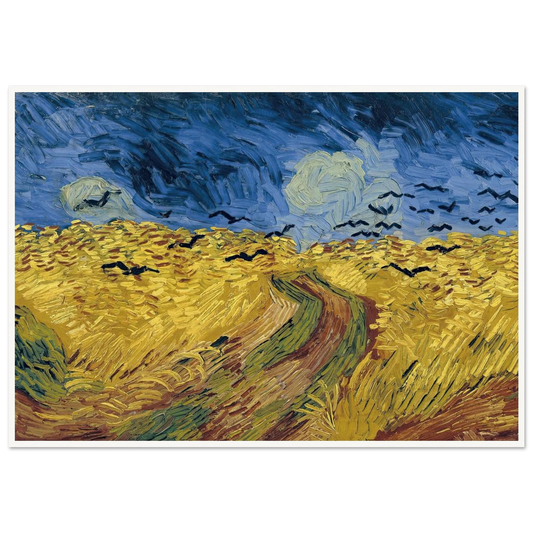 Wheatfield with Crows (1890) Art Print | Vincent van Gogh - Framed Poster - 30x40 cm / 12x16″ - Black frame