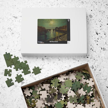 Whitby Harbor by Moonlight Puzzle | John Atkinson Grimshaw - - 252 pcs (Horizontal) - 