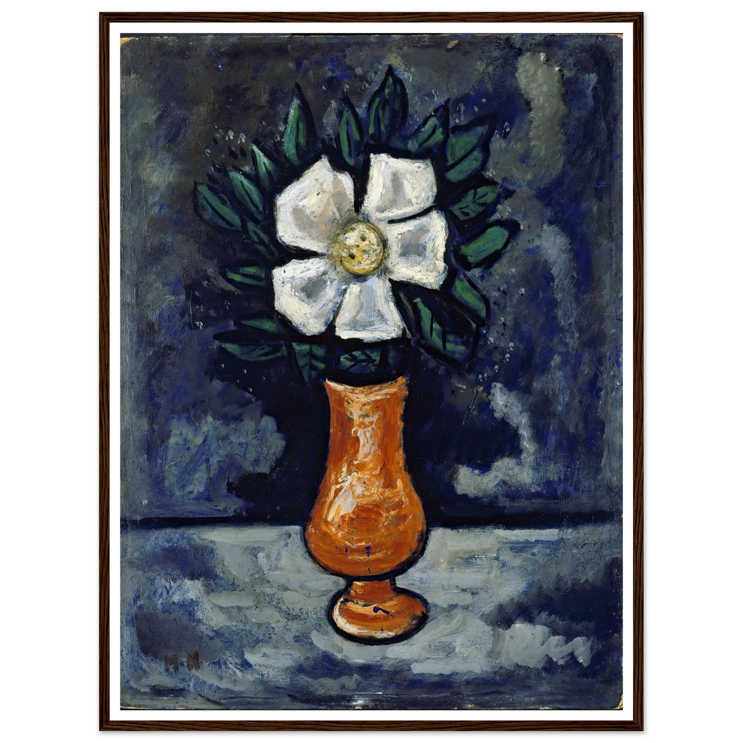 White Flower (circa 1917) Art Print | Marsden Hartley - Framed Poster - 30x40 cm / 12x16″ - Black frame