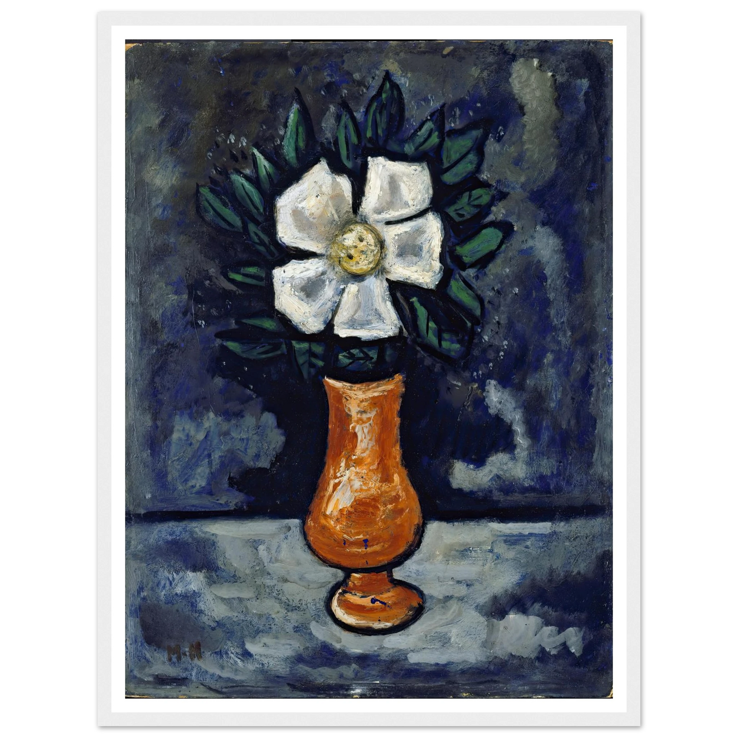 White Flower (circa 1917) Art Print | Marsden Hartley - Framed Poster - 30x40 cm / 12x16″ - Black frame